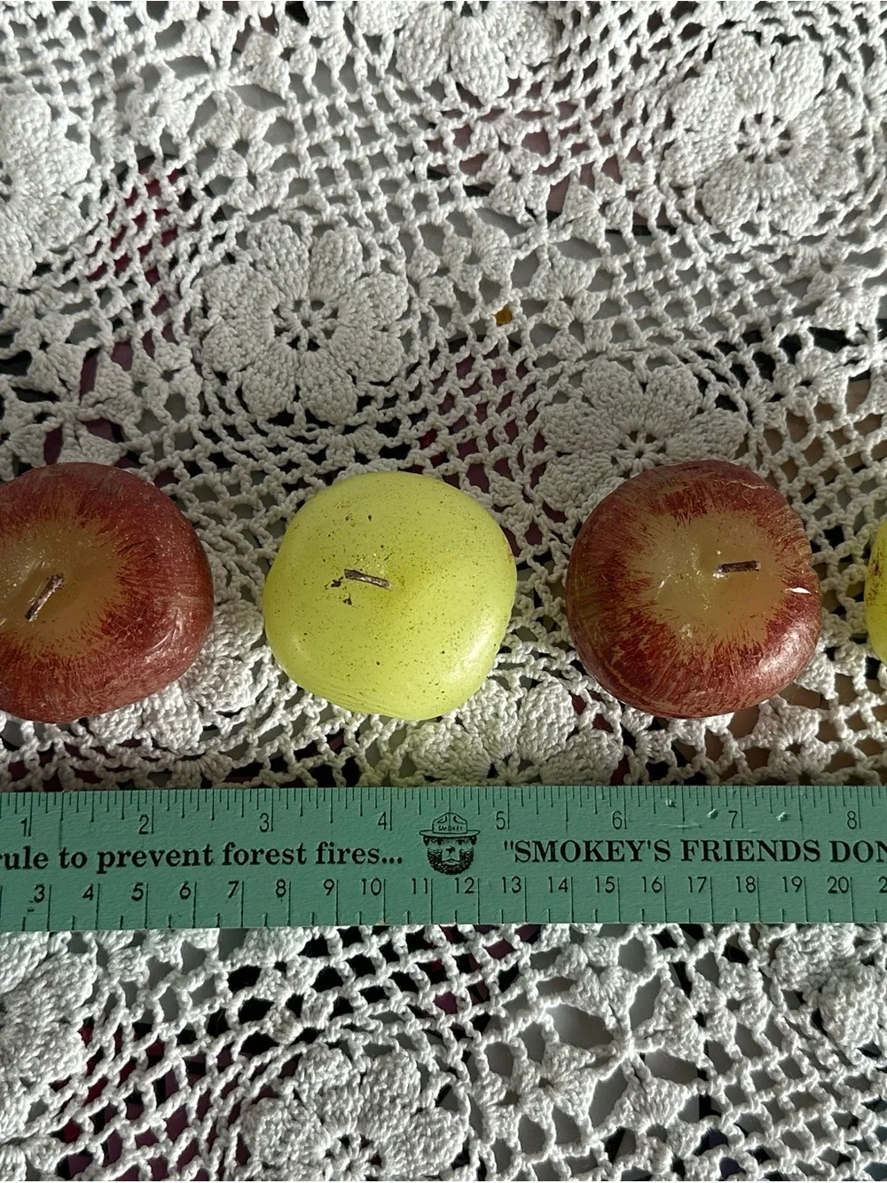 Set of 4 Vintage Decorative Faux Apples Novelty Candles, Thanksgiving Fall decor